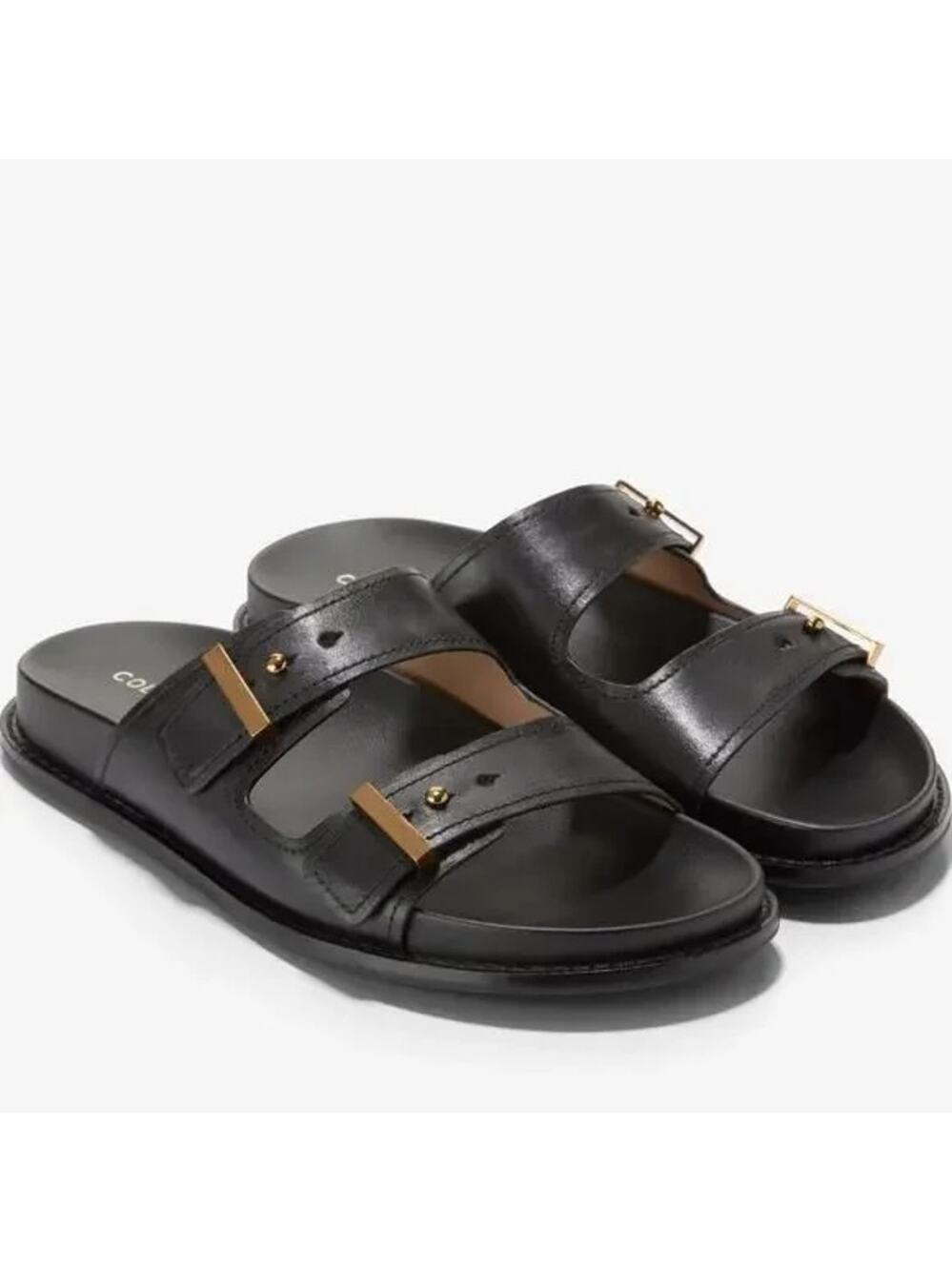 NWOT Cole Haan Women's Marisol Footbed Sandals Black Leather Size 7